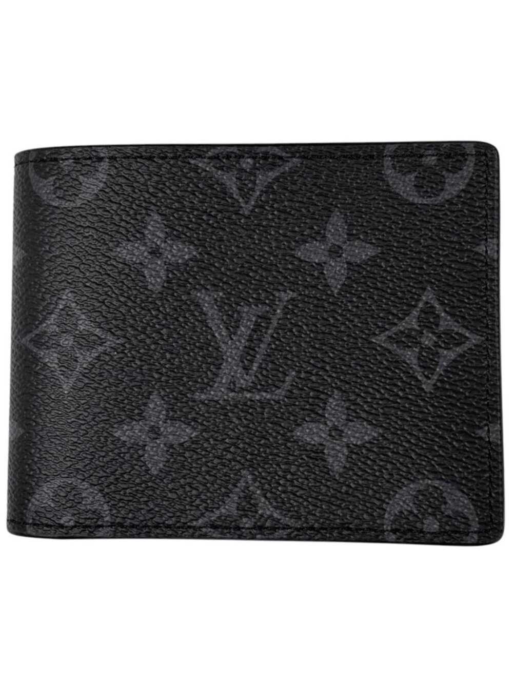 Louis Vuitton Portefeuille Calfskin Bifold Wallet Monogram Eclipse Noir
